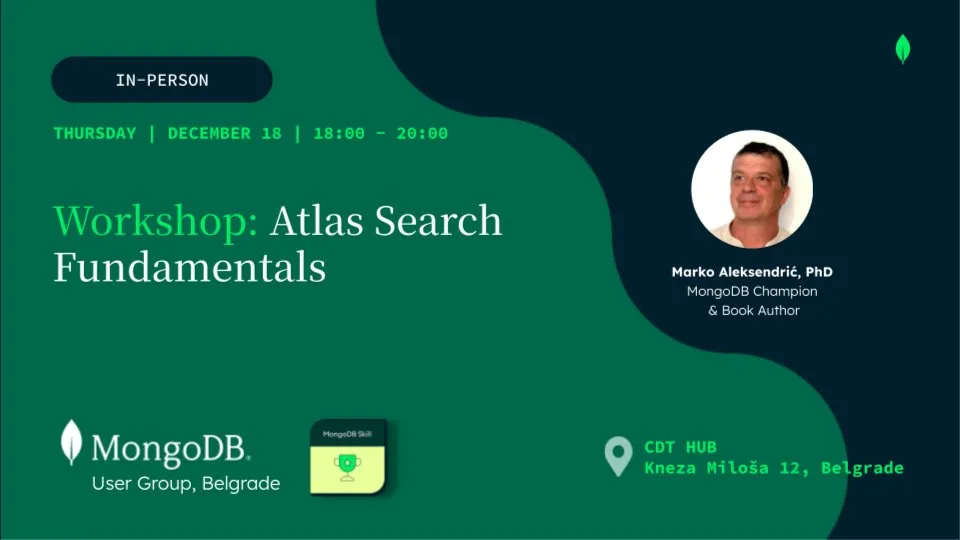 Belgrade MUG #6: Atlas Search Fundamentals (Skill Badge Workshop)
